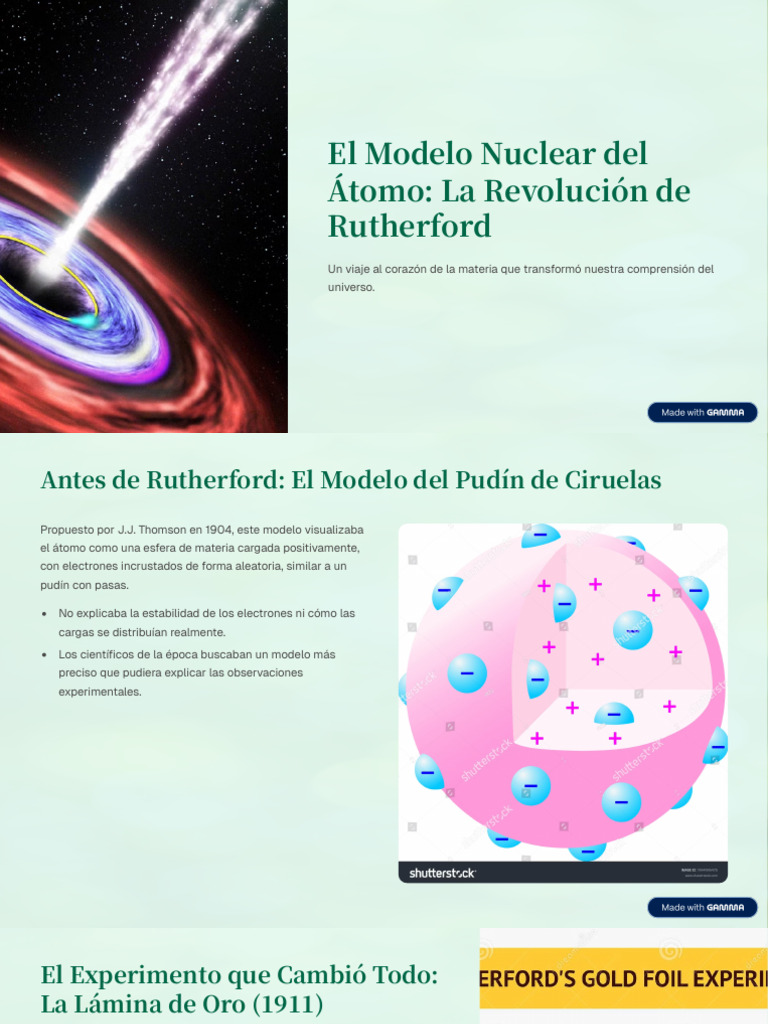 El Modelo Nuclear Del Atomo La Revolucion de Rutherford | PDF | Núcleo ...