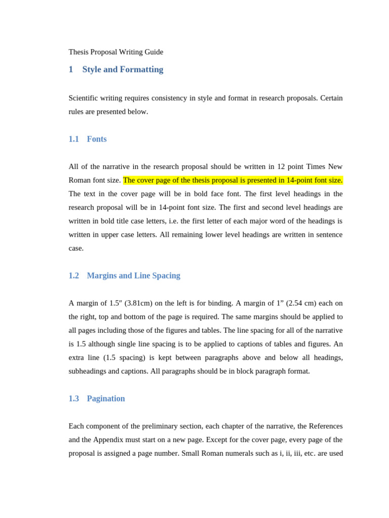 Thesis Proposal Writing Guidelines | PDF | Thesis | Citation