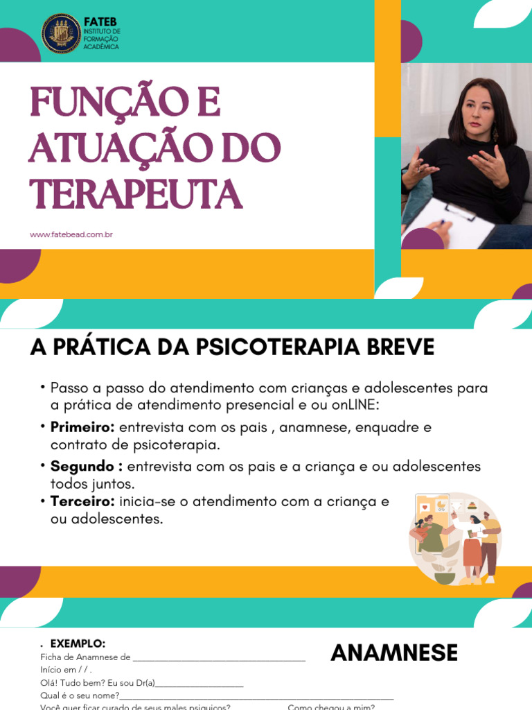 Função do Terapeuta na Psicoterapia | PDF | Transtorno de déficit de ...