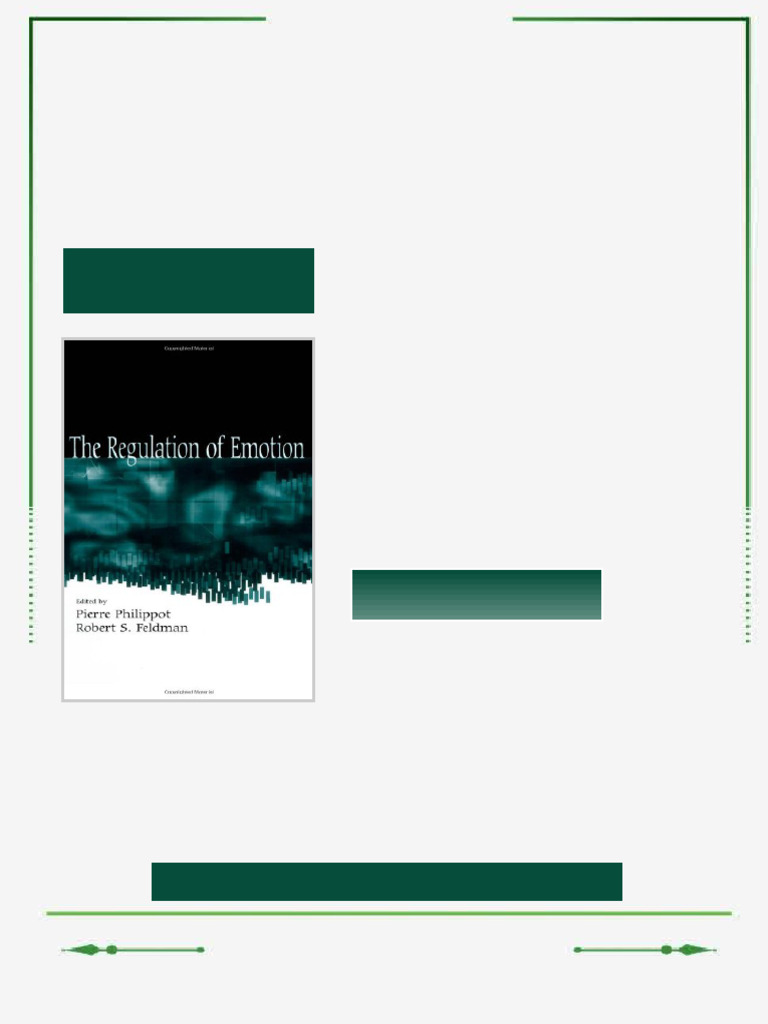 The Regulation of Emotion 1st Edition Pierre Philippot ebook newly ...