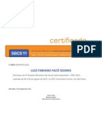 Certificado Participação 4o. Simpósio Brasileiro de Construção Sustentável 2011 