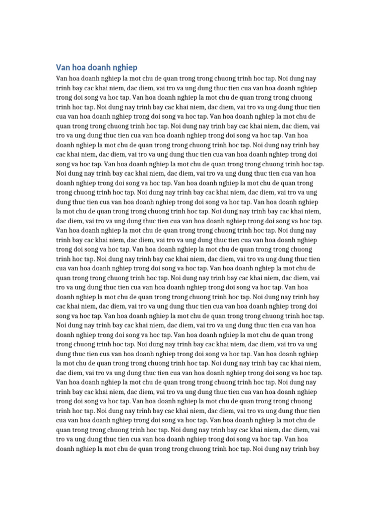 Tai Lieu 4 Van Hoa Doanh Nghiep | PDF