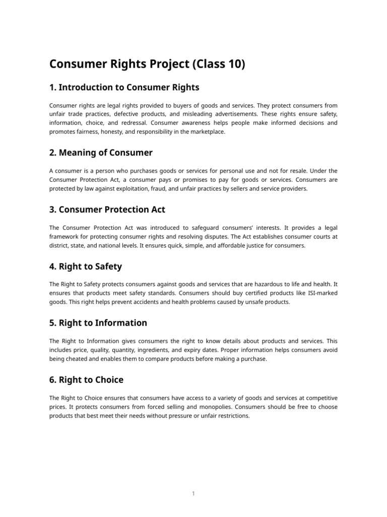 Understanding Consumer Rights and Protections | PDF