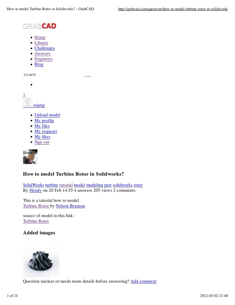 SolidWorks Turbine Rotor Modeling Guide | PDF | Turbine | Computer ...