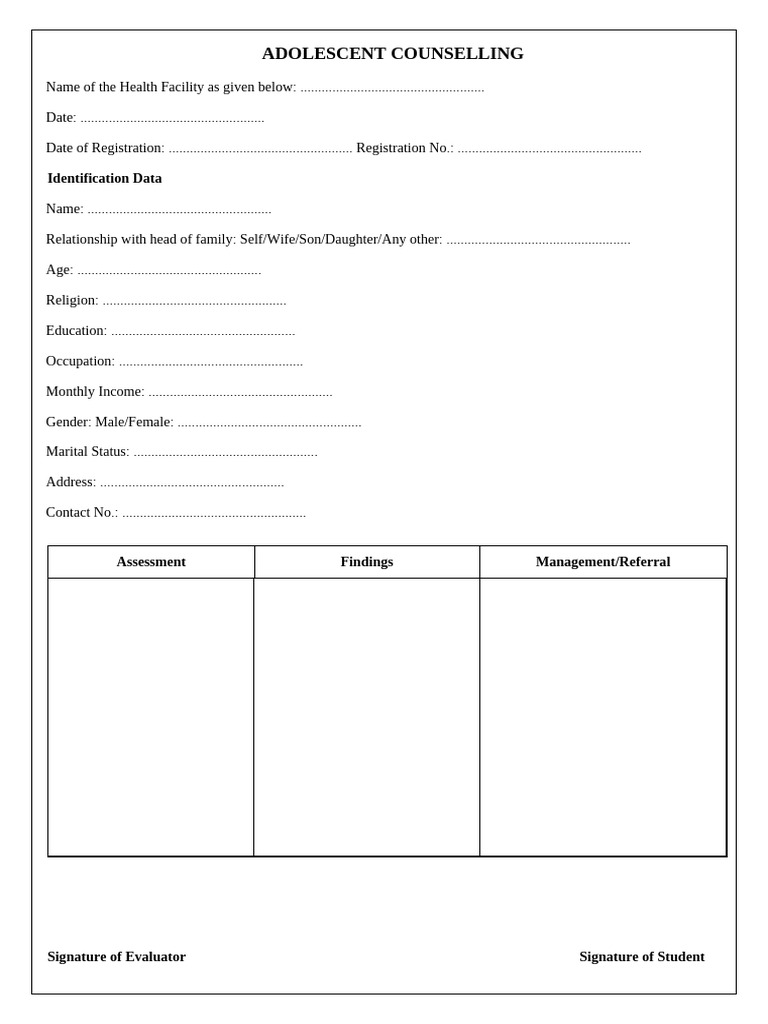 Adolescent Counselling | PDF