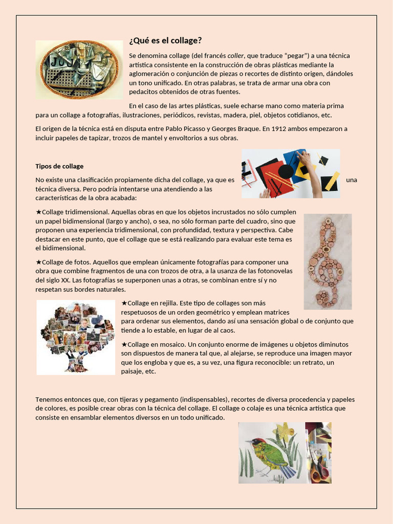 Técnicas y Tipos de Collage Artístico | PDF | Collage | Las artes