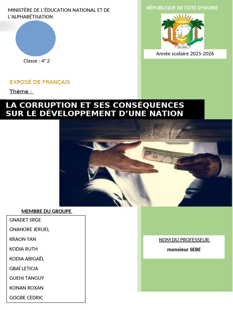 Corruption : Impact sur le Développement | PDF | la corruption | Pauvreté