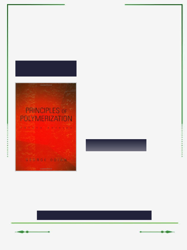Principles of Polymerization 4th Edition George Odian ebook fresh ...
