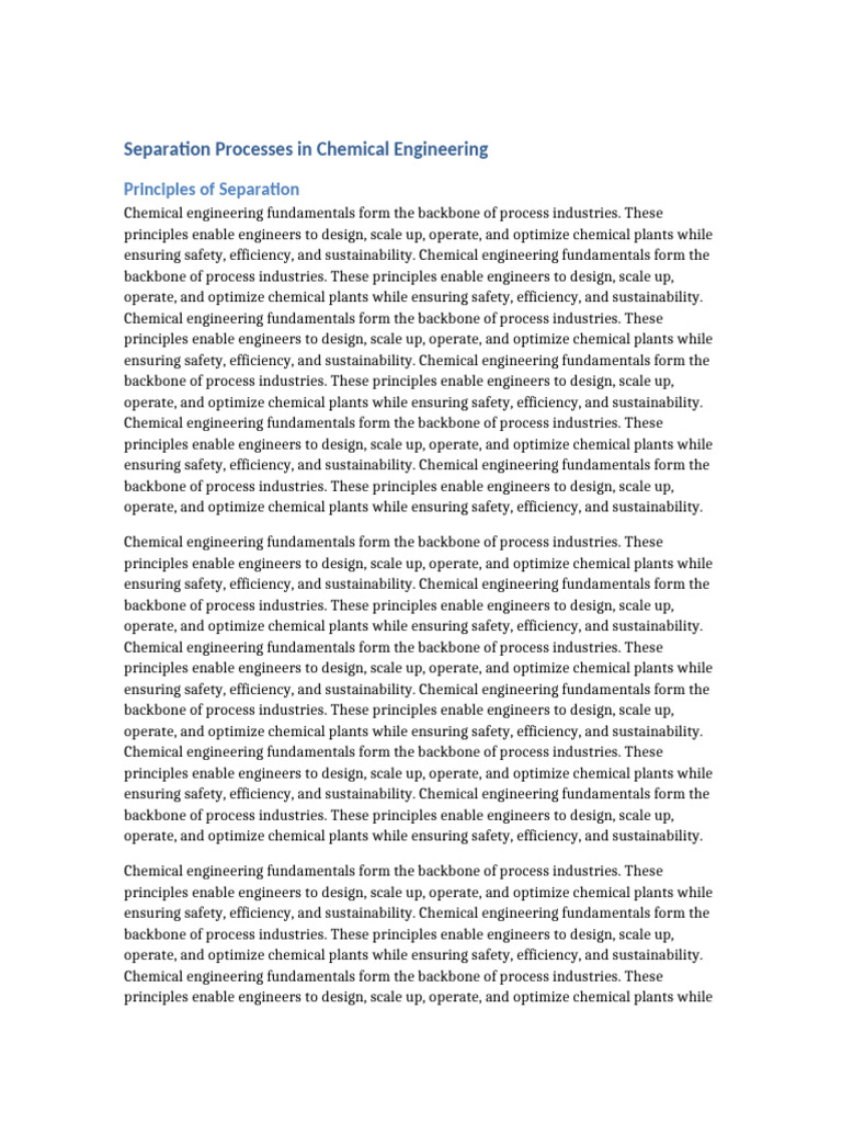 Chemical Engineering Separation Processes | PDF | Chemical Engineering ...
