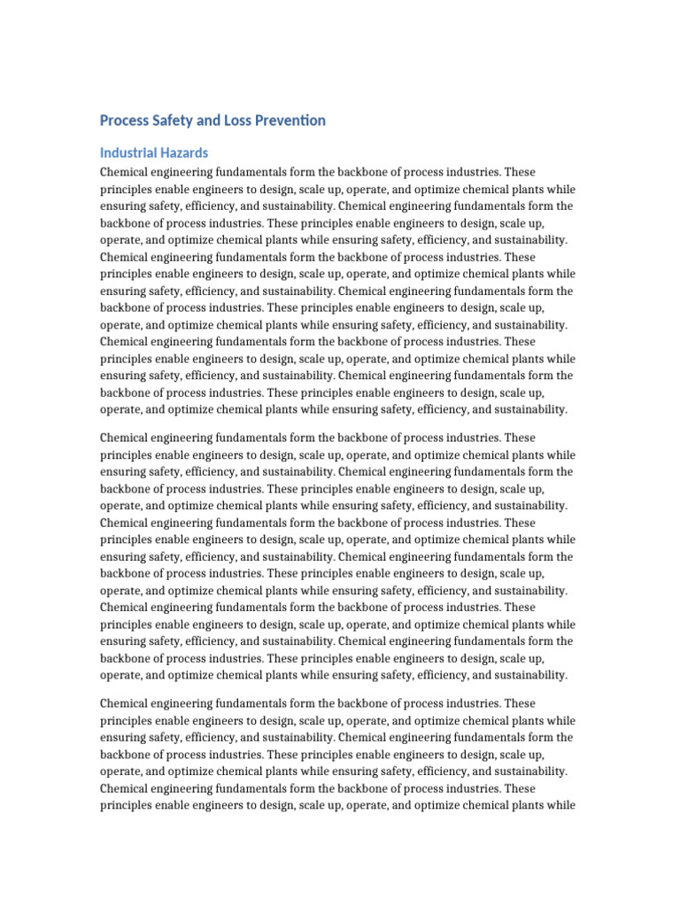 Process Safety Fundamentals | PDF | Chemical Engineering | Engineering