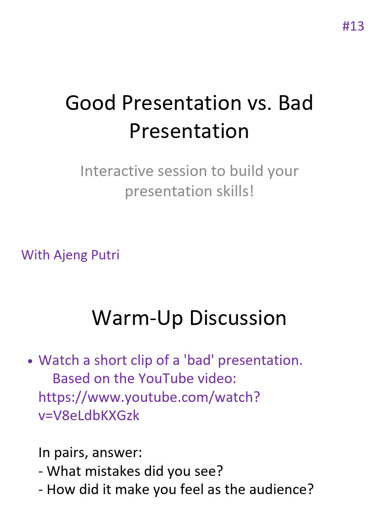 #13 Good vs Bad Presentation Session.pptx | PDF