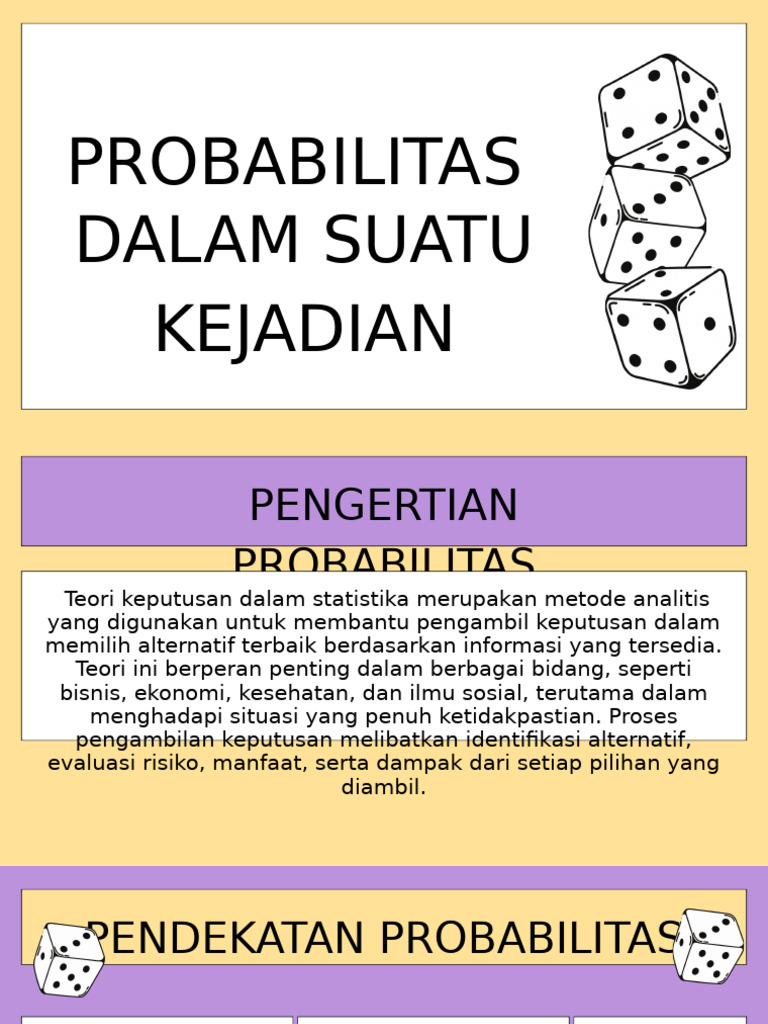 Chance and Probability Mathematics Presentation in Purple Yellow Dice ...