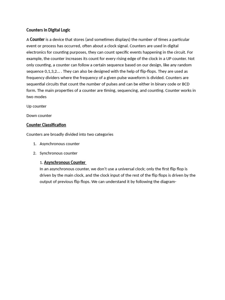 Digital Logic Counters Explained | PDF | Electrical Engineering ...
