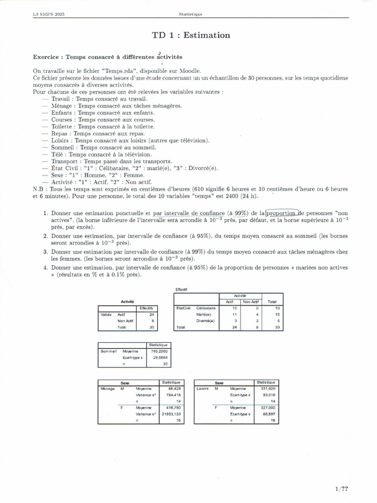 TD1 - Estimation | PDF