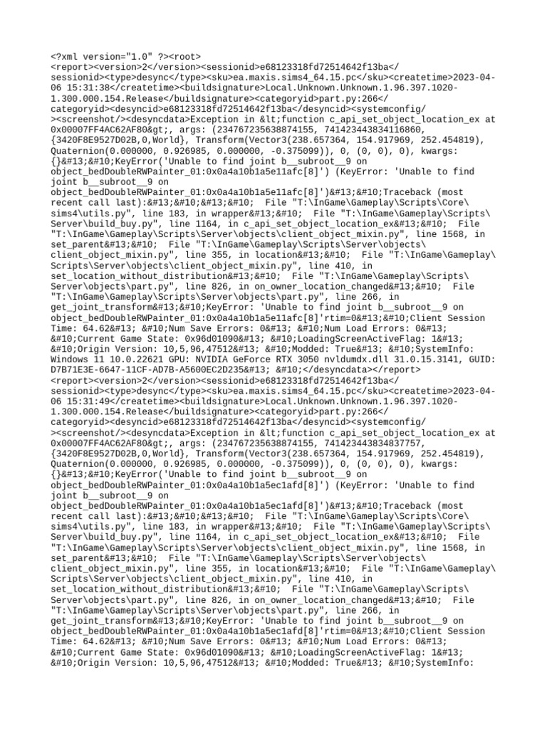 Sims 4 Desync Error Reports | PDF | Graphics Processing Unit | Computer ...