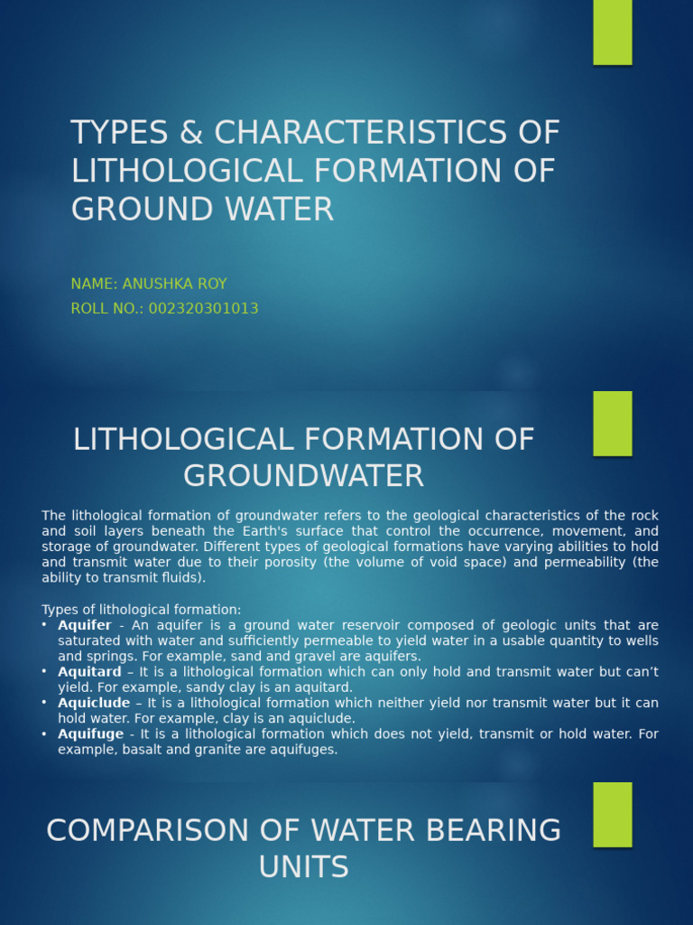 Lithological Formation of Groundwater | PDF | Aquifer | Porosity