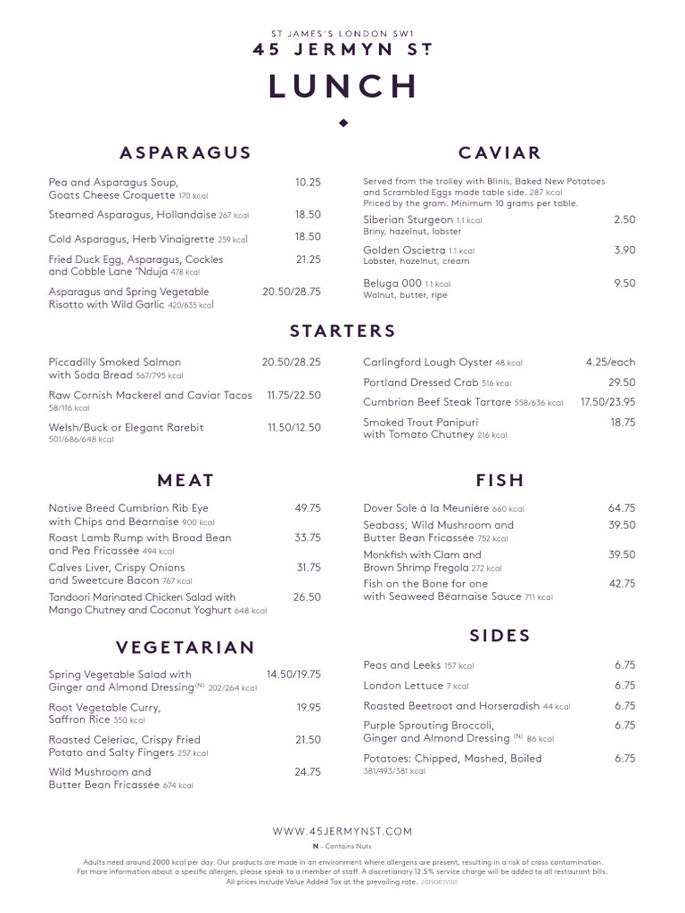 Fine Dining Lunch Menu Options | PDF | Vegetables | Western Cuisine
