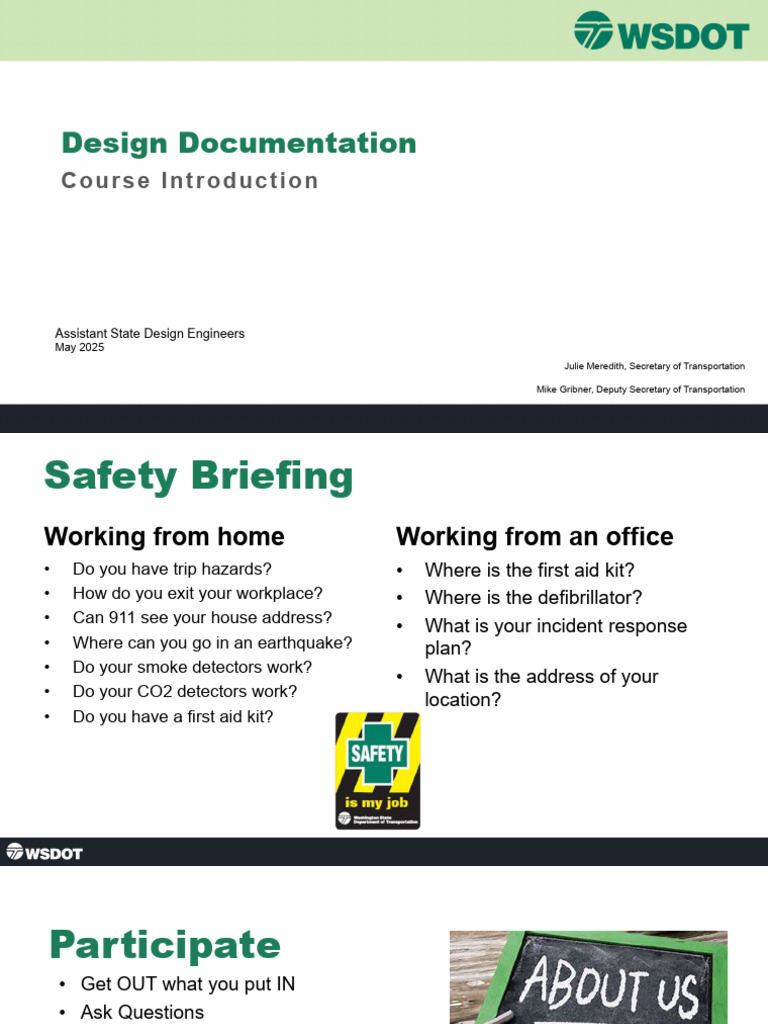 WSDOT Design Documentation Training Guide | PDF | National ...