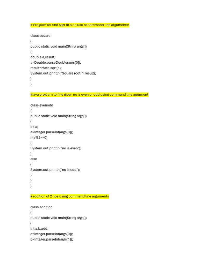 Java Programs for Basic Math Operations | PDF