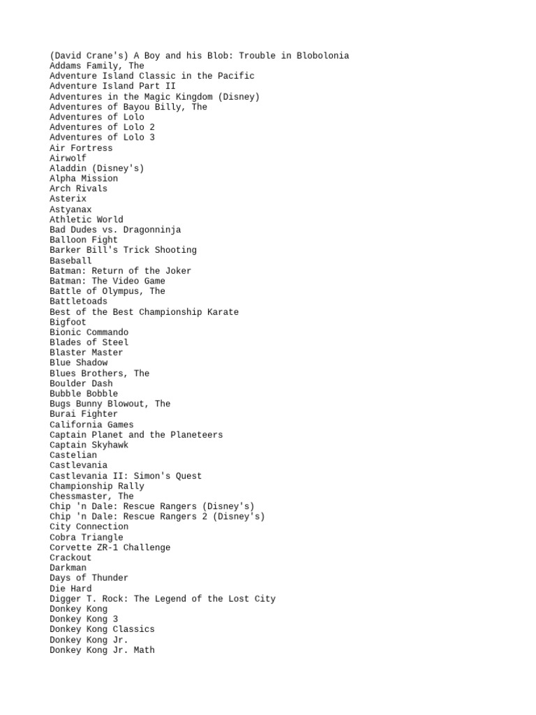 Nes | PDF | Nintendo | Video Games
