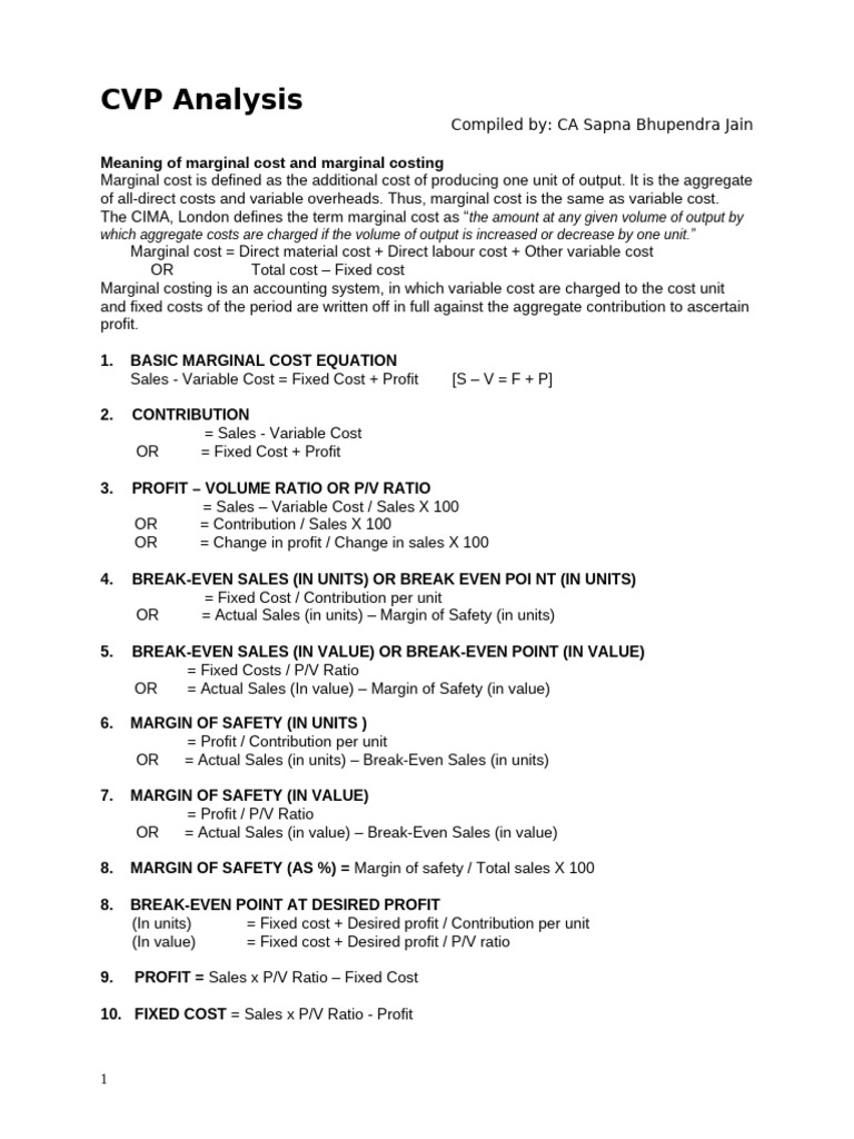 CVP Analysis | PDF | Economies | Business