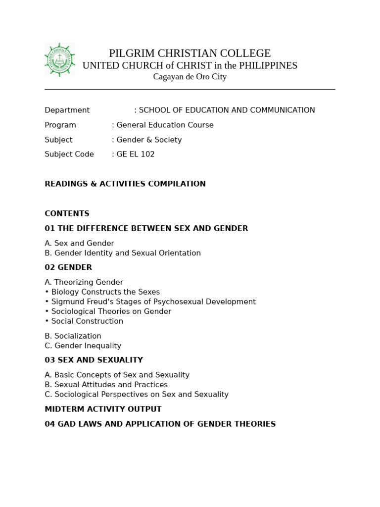 Gender and Society Course Overview | PDF | Gender | Gender Studies