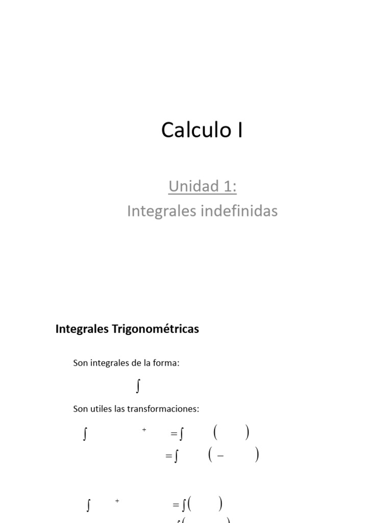 1.1 Integrales Indefinidas | PDF | División (Matemáticas) | Integral