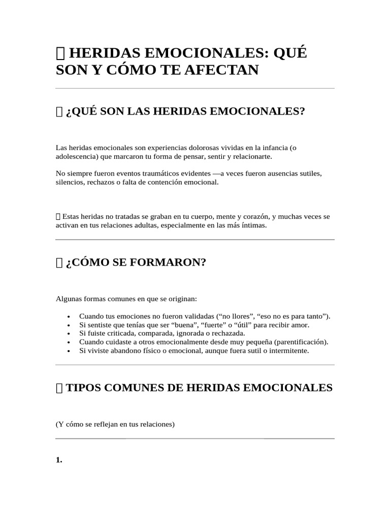 Sanando Heridas Emocionales: Guía Práctica | PDF | Amor | Las emociones