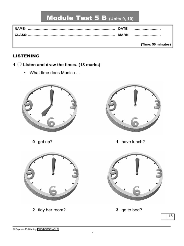Module Test 5B: Listening & Grammar | PDF | Cooking | Western Cuisine