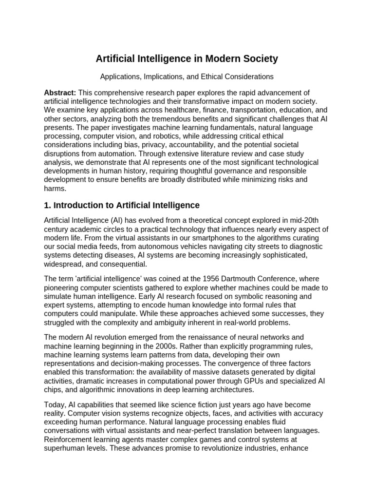 Ai Research Paper | PDF | Intelligence (AI) & Semantics | Artificial ...