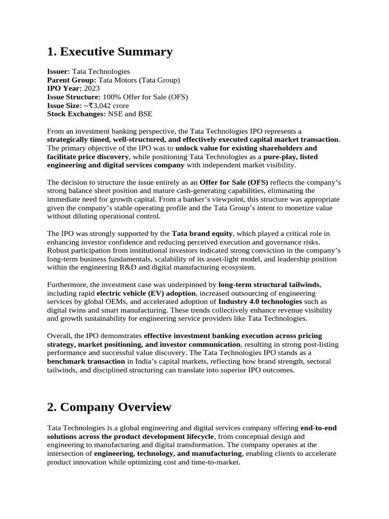 Tata Technologies IPO Overview 2023 | PDF | Initial Public Offering ...