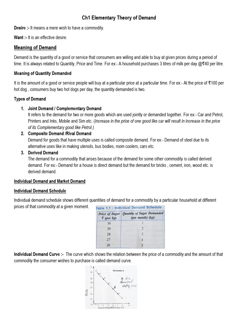 Elementary Theory of Demand | PDF | Demand | Demand Curve
