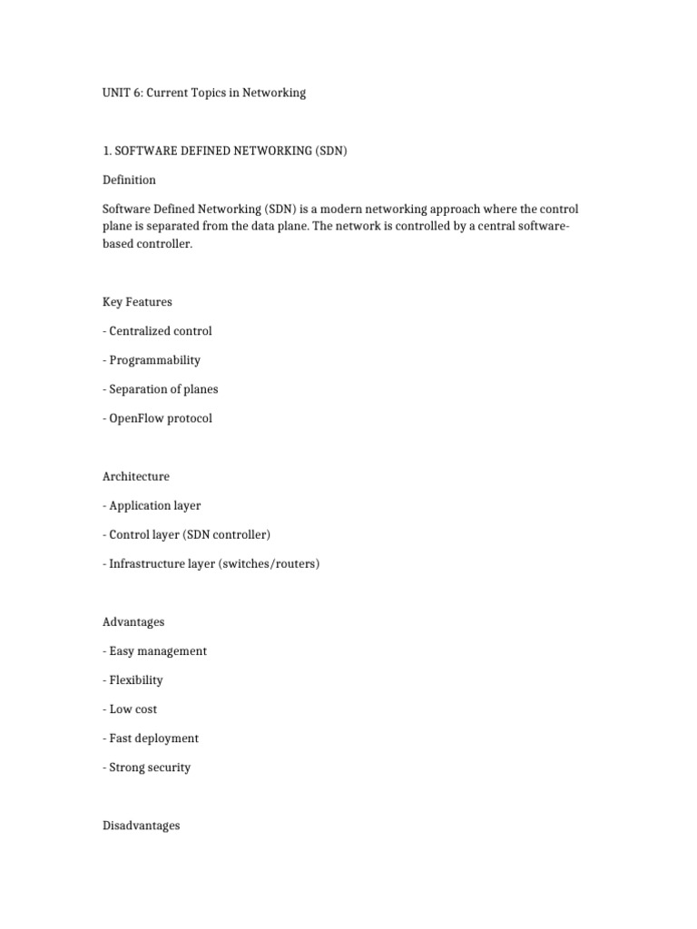 Current Networking Topics Overview | PDF
