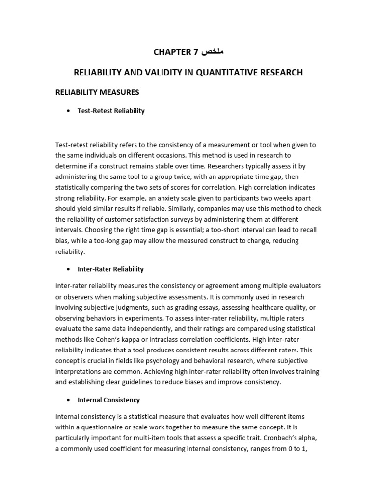 Reliability and Validity in Research | PDF | Validity (Statistics ...