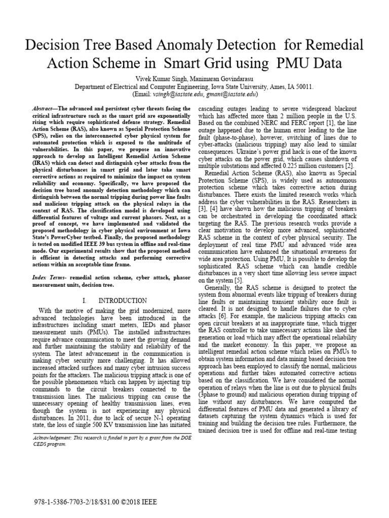 Decision Tree Anomaly Detection in Smart Grid | PDF | Electrical Grid ...