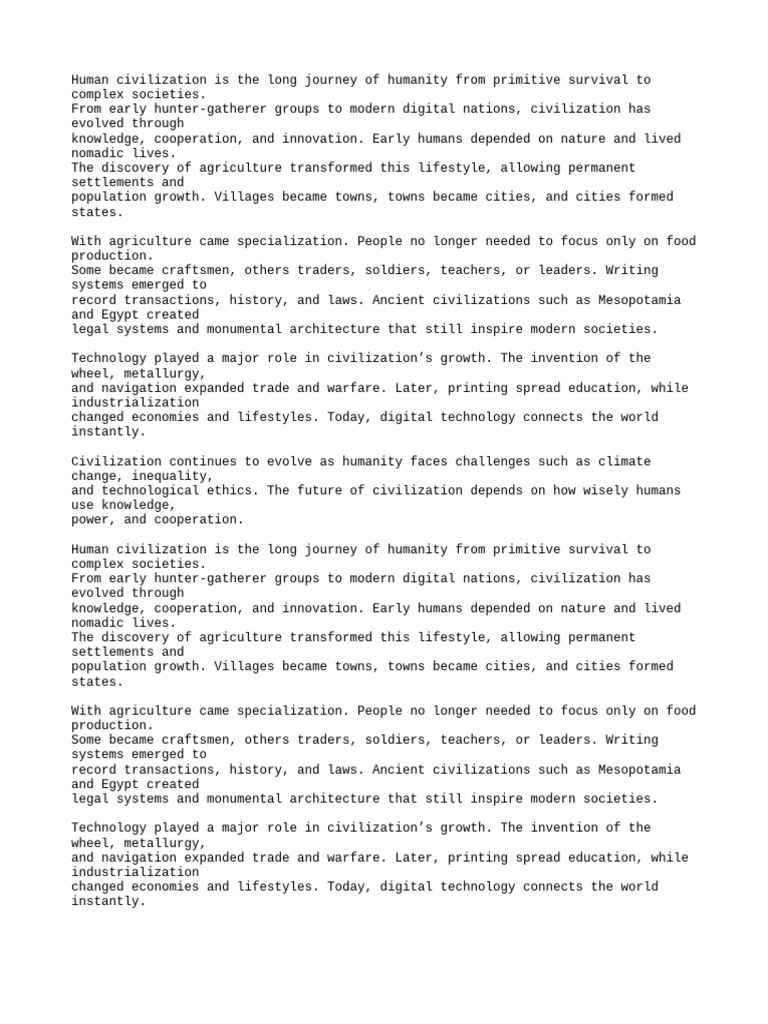 File 1 Human Civilization | PDF | Civilization | Society