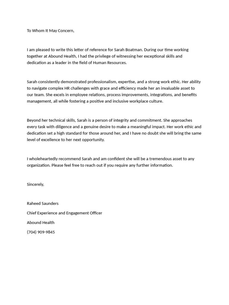 SB Letter of Refrence | PDF