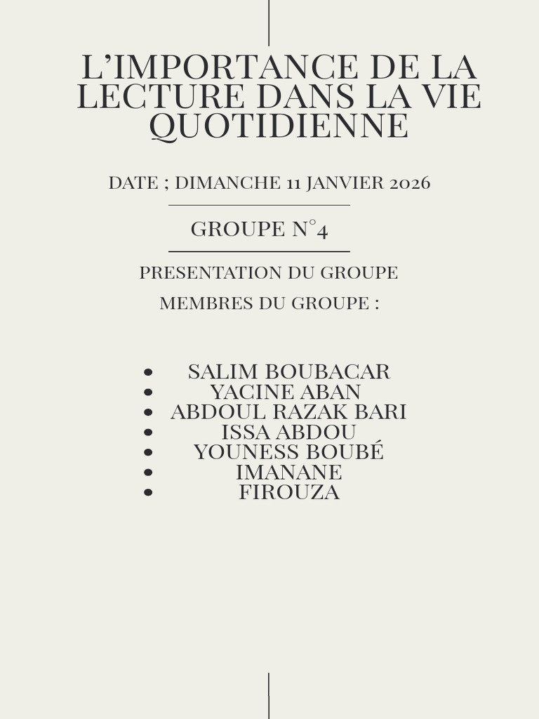 Importance de la lecture quotidienne | PDF | Enseignement des Arts libéraux