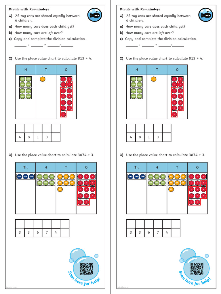 Division with Remainders Exercises | PDF | Division (Mathematics ...
