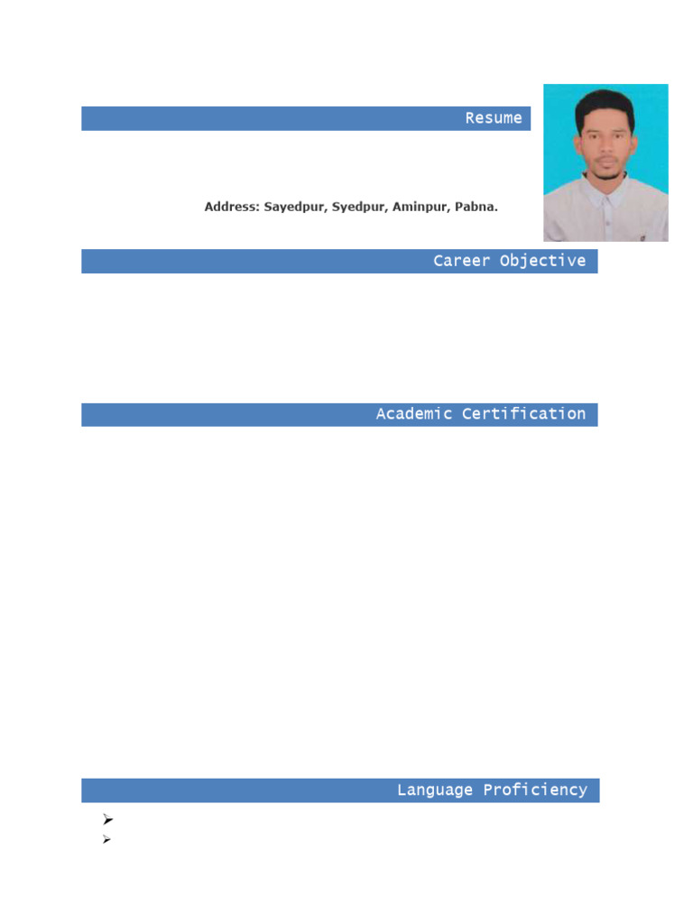 Md Emon SHAKa 2 Pag Cv | PDF