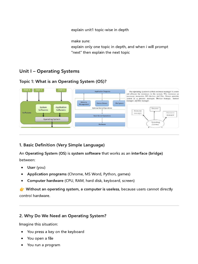 Unit 1 OS | PDF