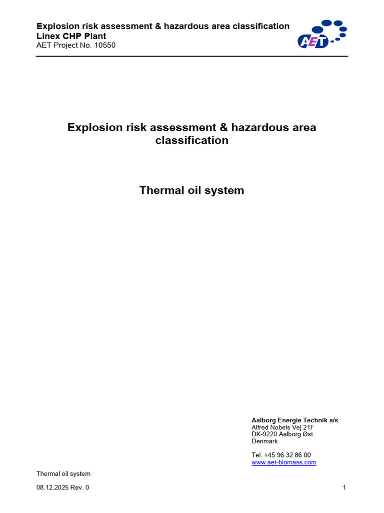 Explosion Risk Assessment: Thermal Oil System | PDF | Steam | Valve