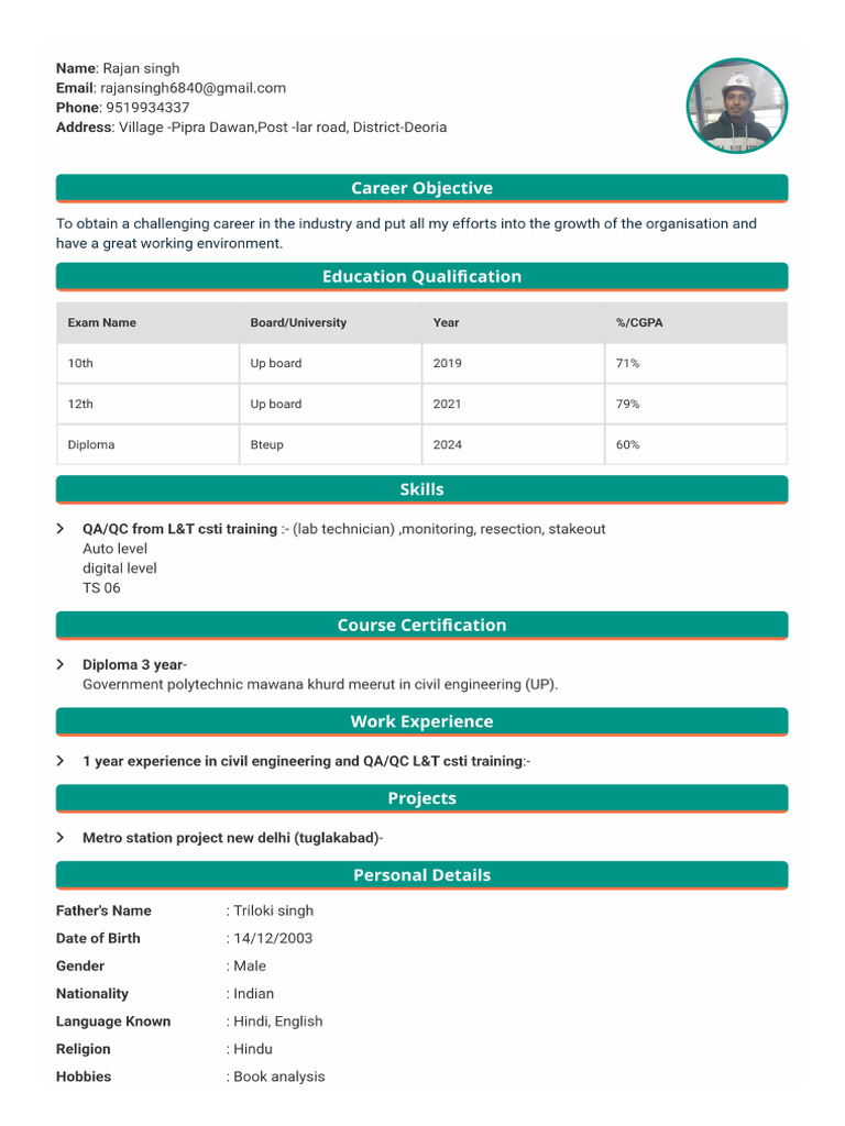 Rajan Singh Resume PDF | PDF