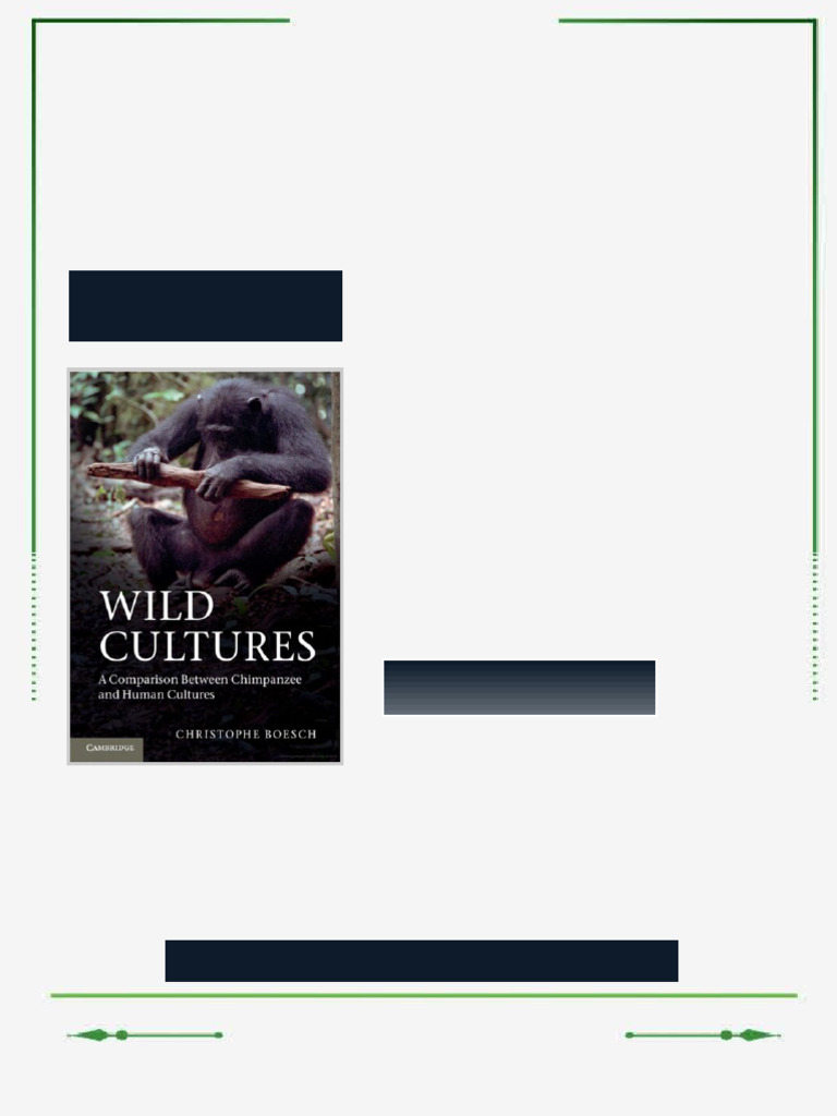 Wild Cultures A Comparison between Chimpanzee and Human Cultures 1st ...
