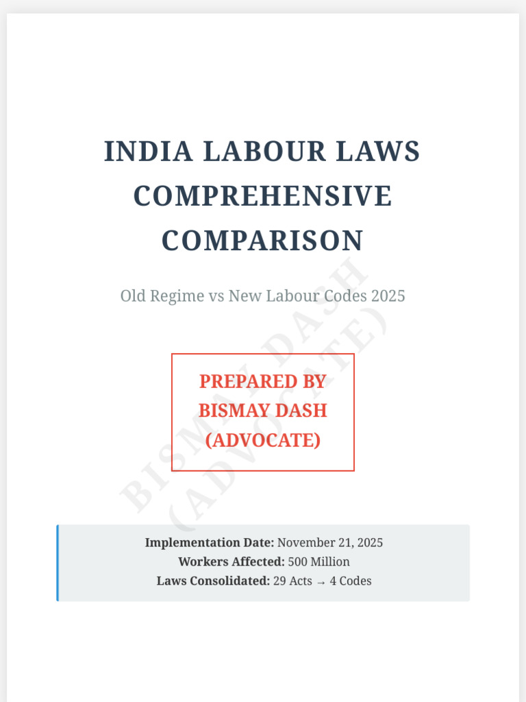 India Labour Law Reform 2025 Overview | PDF | Employment | Labour Law