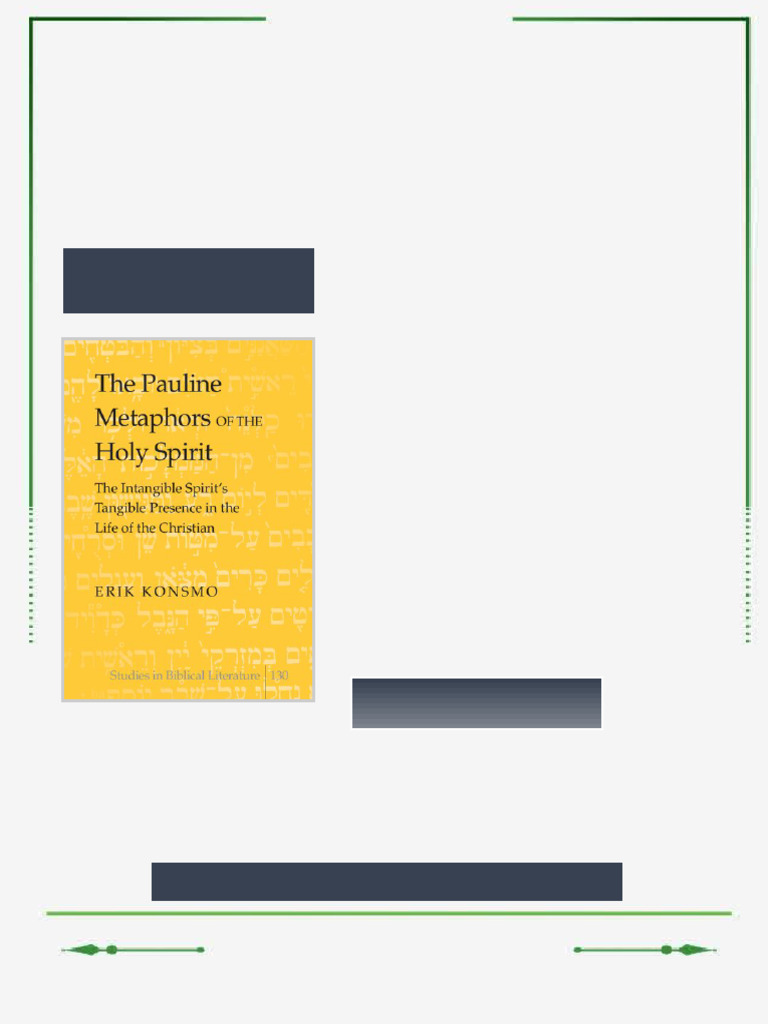 The Pauline Metaphors of the Holy Spirit The Intangible Spirit s ...