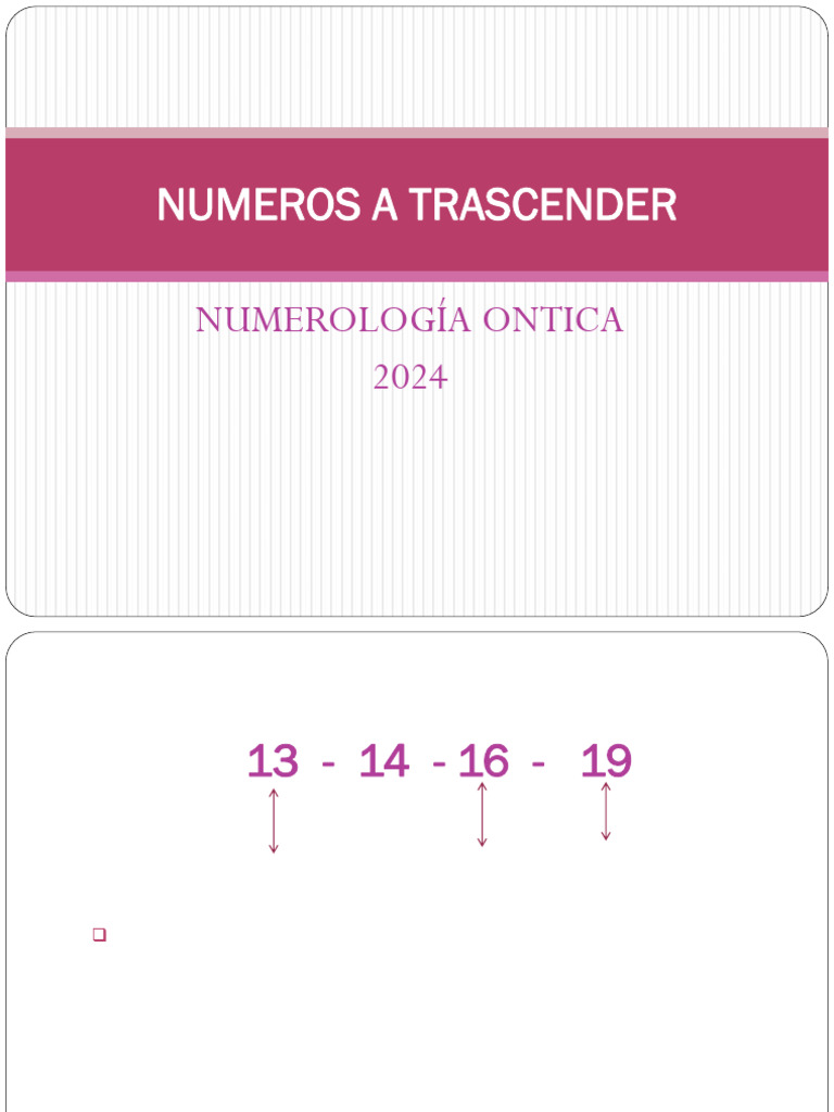 Numeros A Trascender | PDF