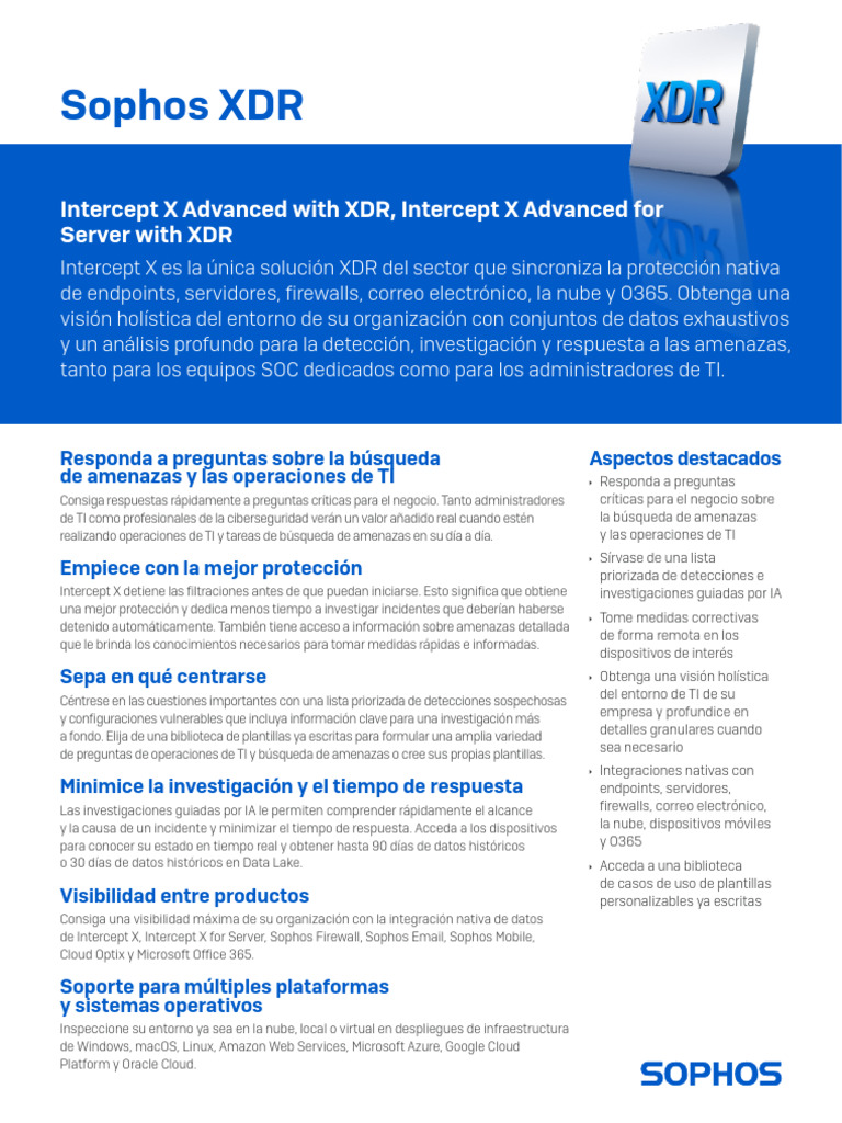 Sophos XDR Dses | PDF | Computación en la nube | Microsoft