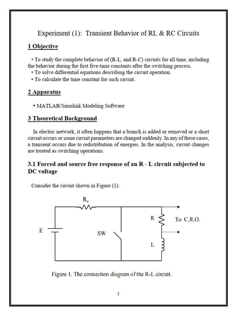 Transient Analysis of RL & RC Circuits | PDF | Electrical Network ...