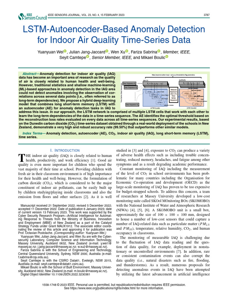LSTM-Autoencoder for IAQ Anomaly Detection | PDF | Algorithms | Machine ...